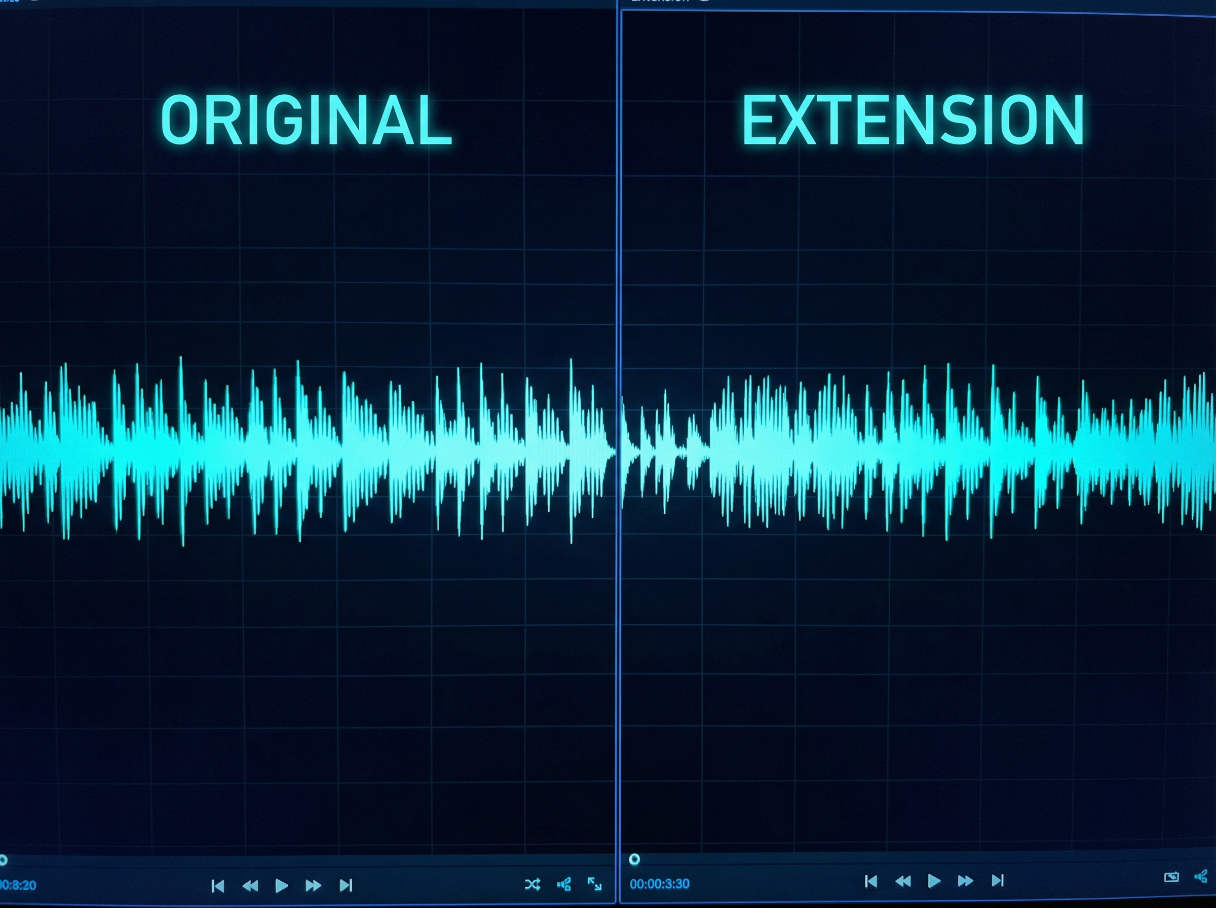 Visual comparison showing original track style matched in extension