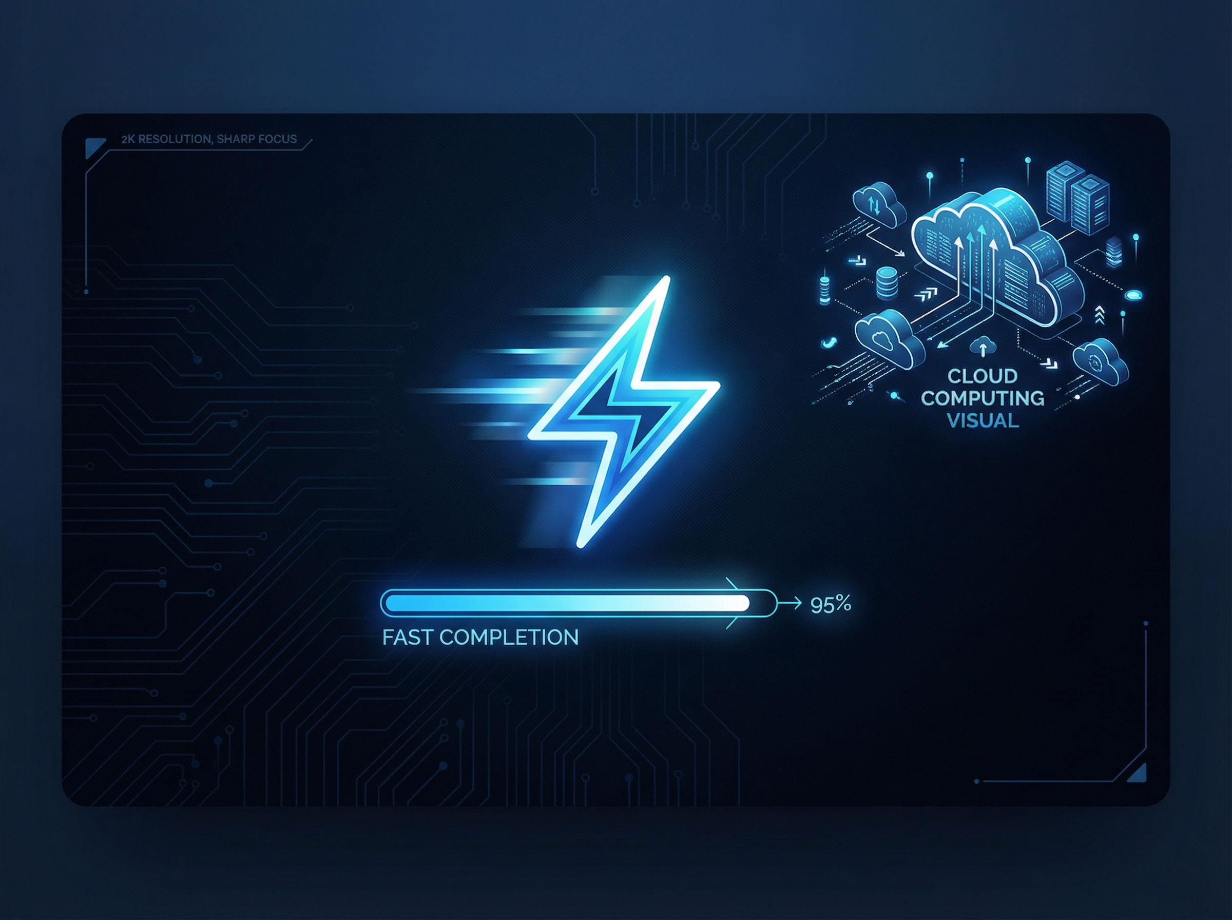 Fast online processing indicator with lightning icon