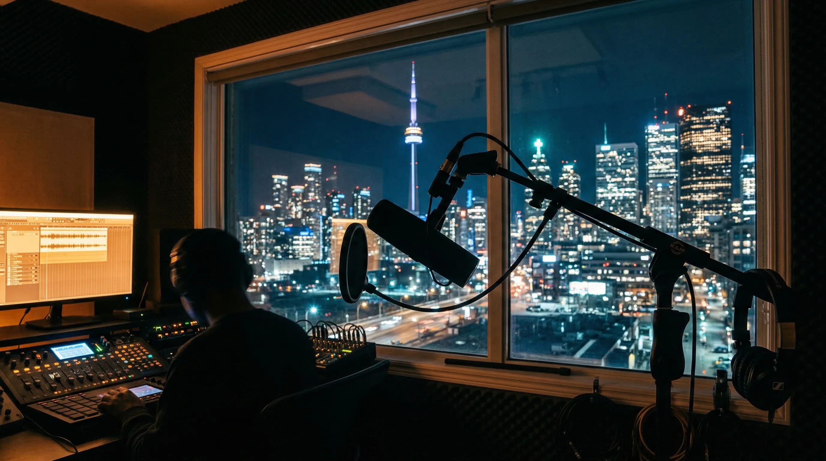 AI voice cover interface showing hip-hop vocal style transformation on an audio waveform