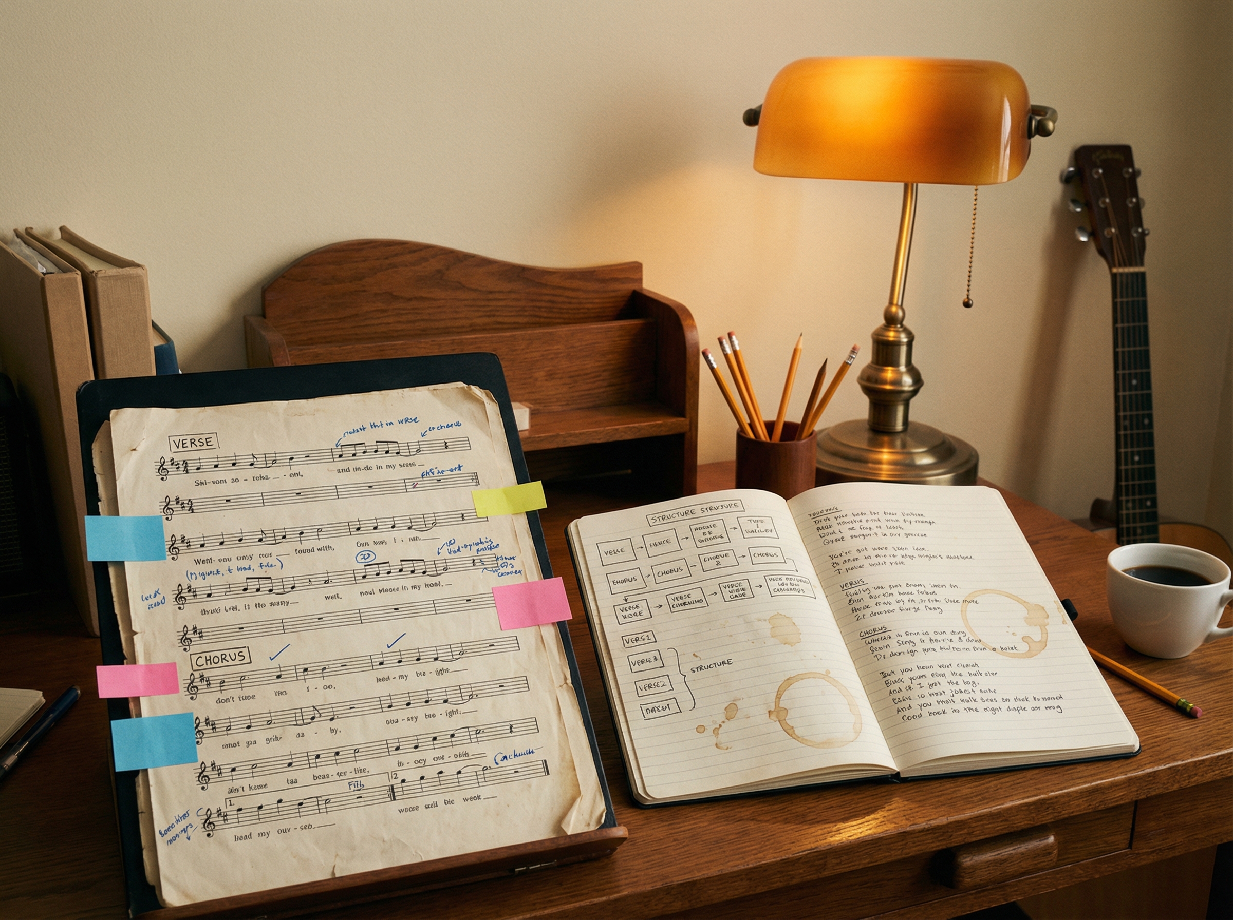 Music sheet with verse and chorus sections marked
