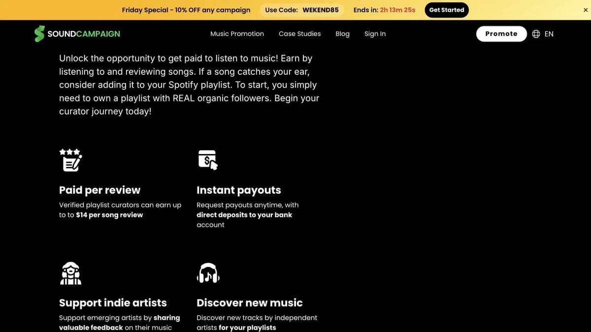 SoundCampaign paid-review terms