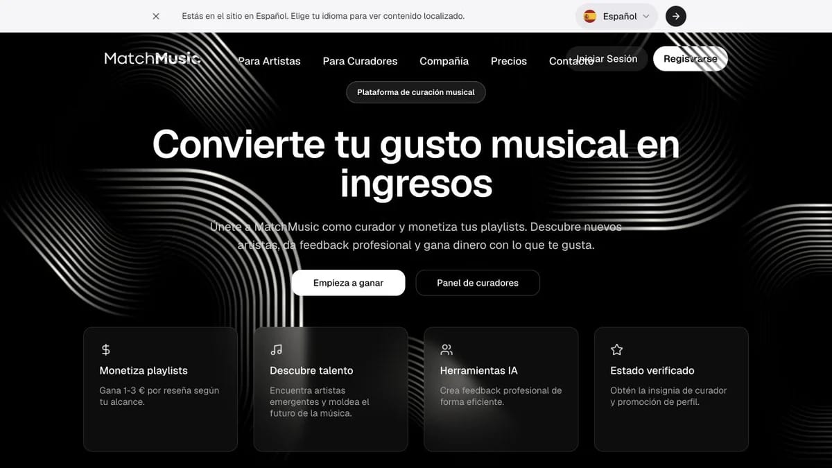 MatchMusic Spanish curator page