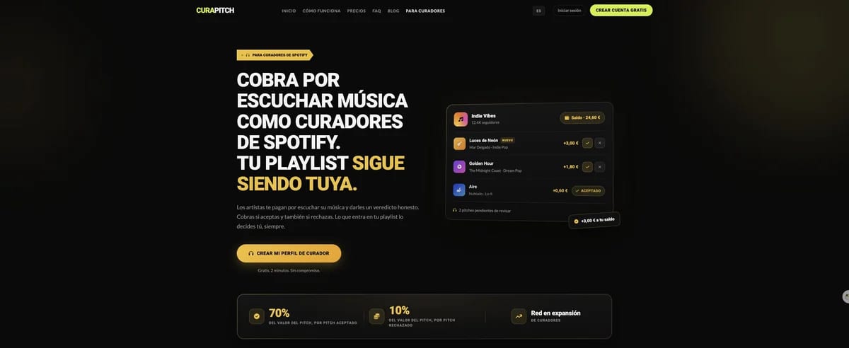 Curapitch Spanish curator page