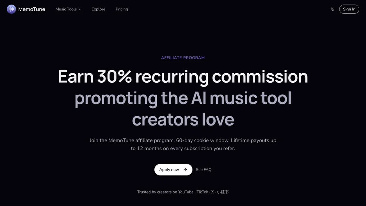 MemoTune affiliate program