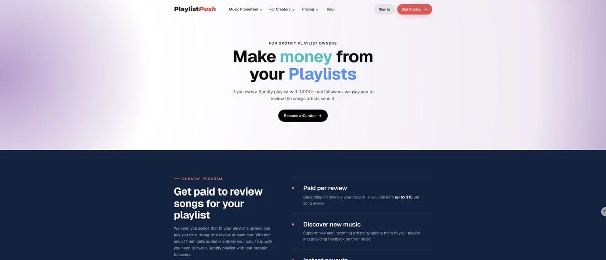 Playlist Push curator program