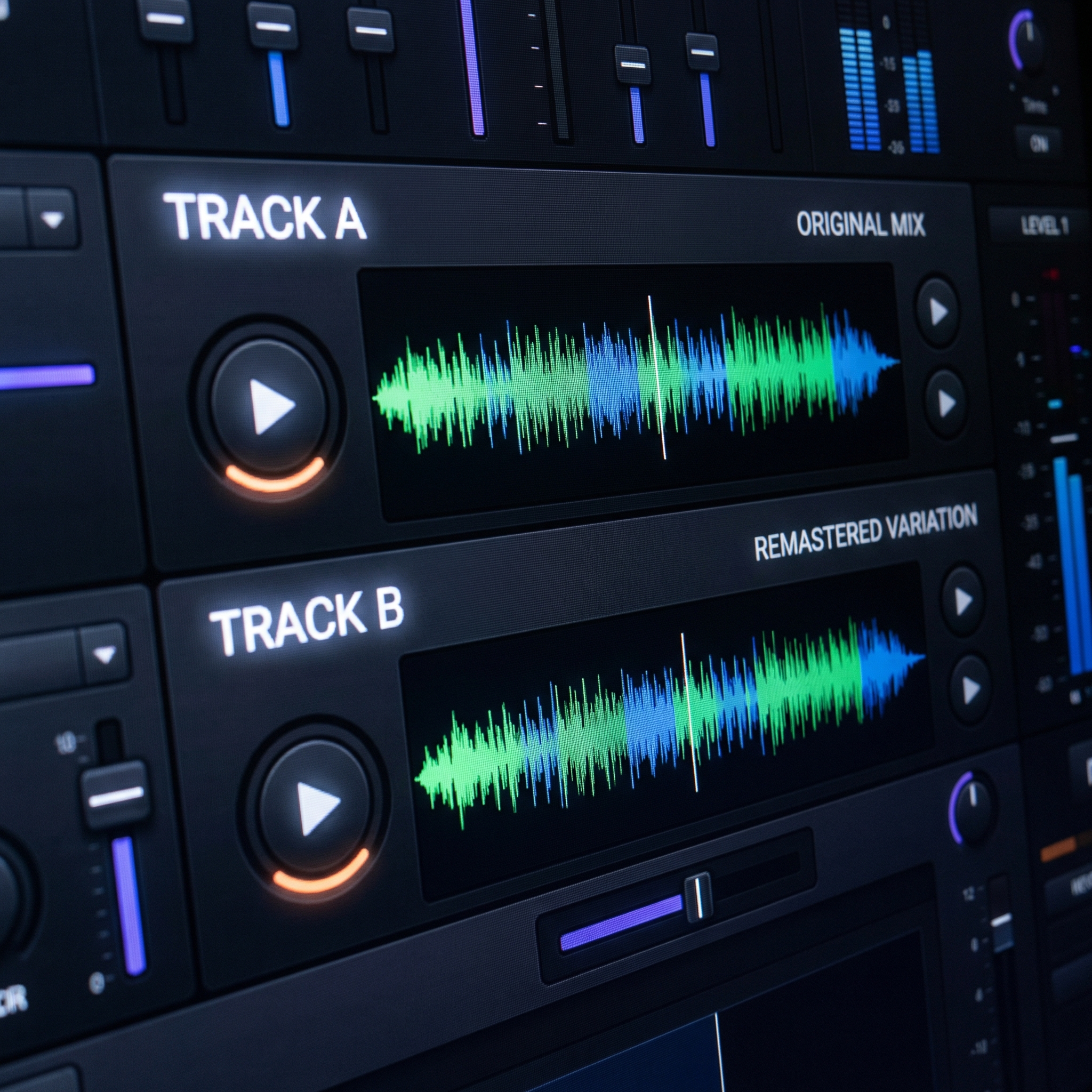 Audio player showing two generated variations side by side