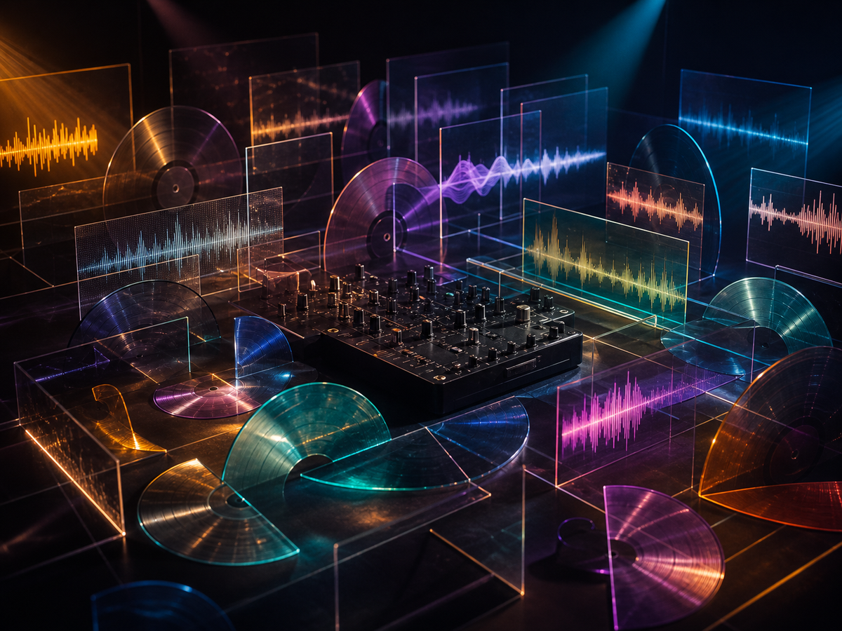 Grid of house music subgenre icons with colorful waveforms representing different club styles