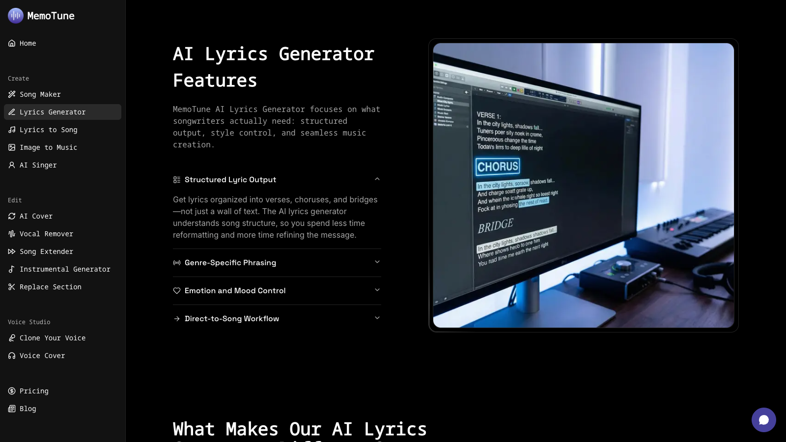 Generatore di Testi AI di MemoTune